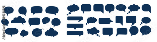Set of speech bubbles. Speak bubble text, cartoon chatting box, message box. Blank empty speech bubbles