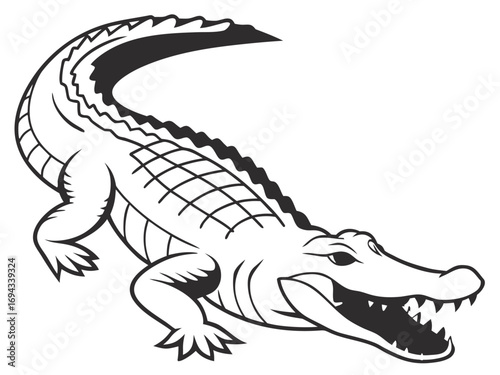 vector illustration of a cartoon crocodile