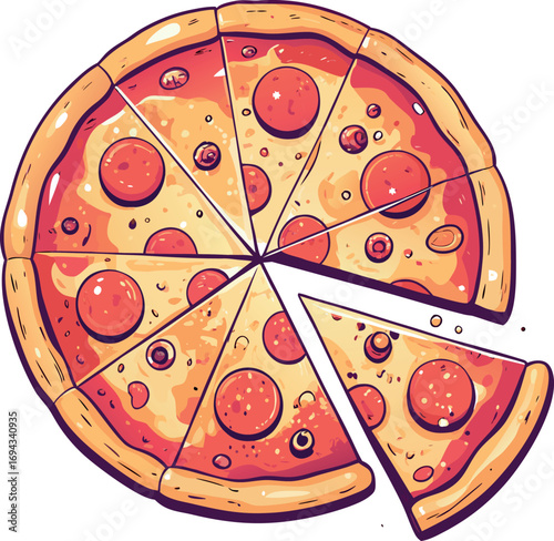 realistic  with  pizza vector flat on minimalistic eps