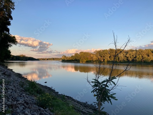 tranquil sunset over the river