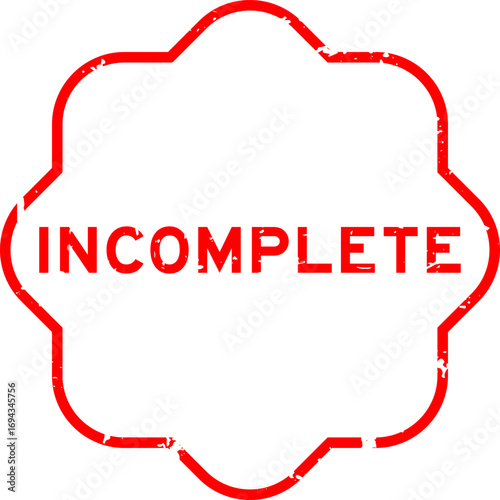 Grunge red incomplete word rubber seal stamp on white background