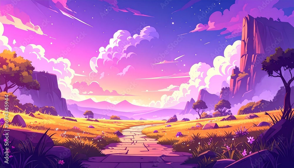 Fototapeta premium Colorful landscape path
