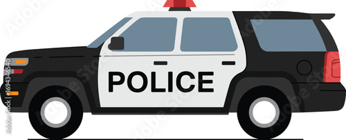 Police SUV side view, emergency response vehicle, law enforcement car, patrol transport, public safety, crime prevention