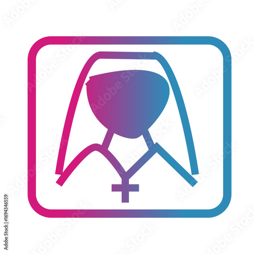 vector illustration of a nun