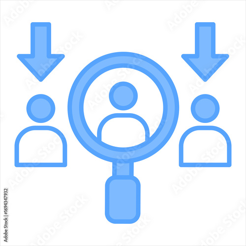 Recruitment Resources Blue Icon Vector Illustration