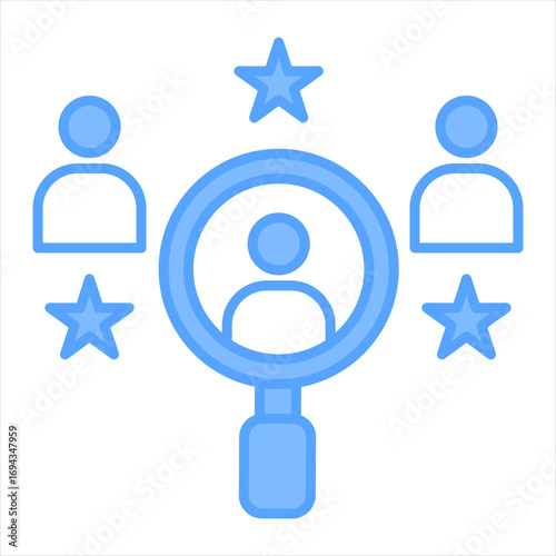 Talent Acquisition Blue Icon Vector Illustration