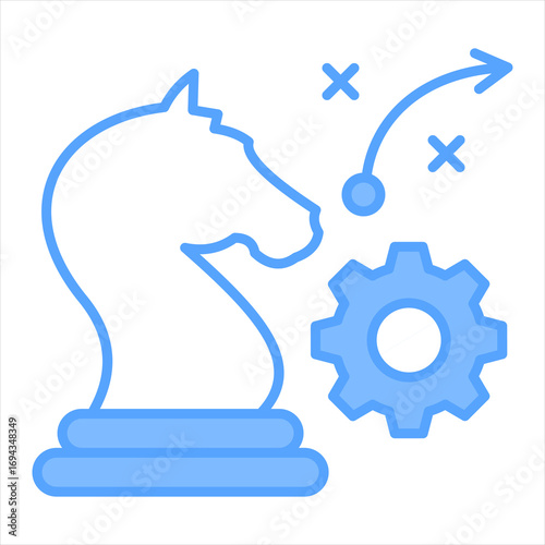 Strategy Blue Icon Vector Illustration