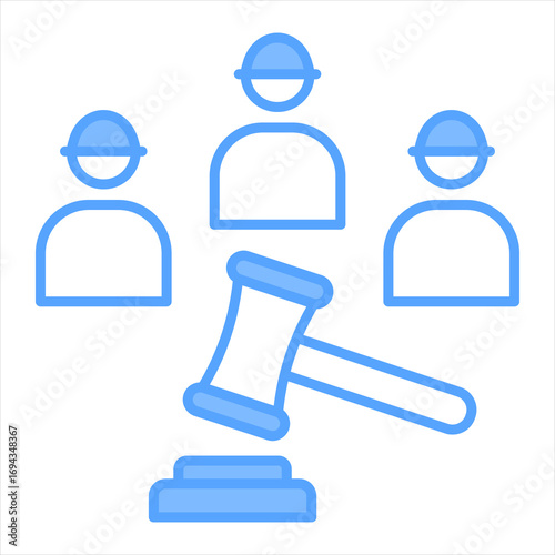 Labor Law Blue Icon Vector Illustration