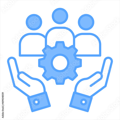 Workplace Culture Blue Icon Vector Illustration