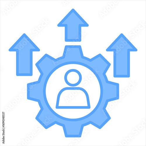 Upskilling Blue Icon Vector Illustration