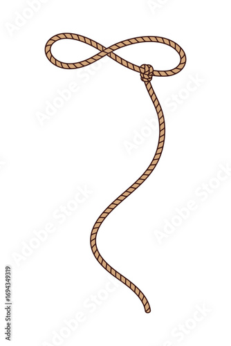 Groovy Western cowboy lasso and Wild West hippie symbol, cartoon vector. Groovy Western icon or Texas ranger and horseman rider lasso rope loop for Wild West mustang horse in Western Arizona