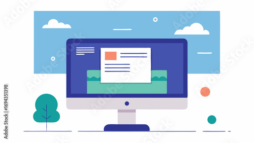 Alternative Text on Image A closeup of a computer screen showing an online article with an image and a text box underneath reading An illustration of a park indicating the presence