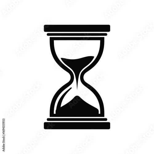 Hourglass Icon – Minimalist Vector Symbol of Time, Deadline, and Countdown in Silhouette Style