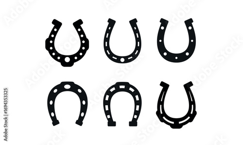 Horseshoe Vector Icons Set