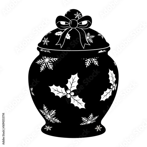 ceramic pot isolated on black