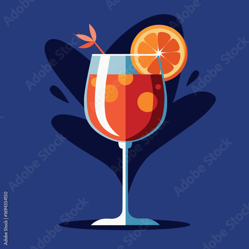 Refreshing Aperol Spritz Cocktail Illustration with Orange Slice