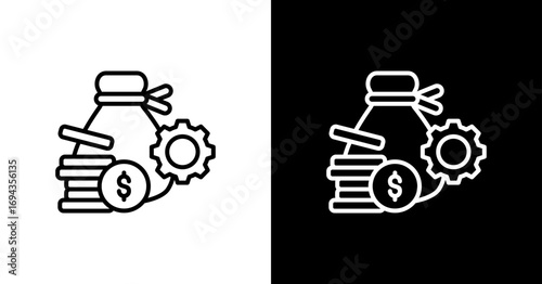 Asset Management White Icon Set Design