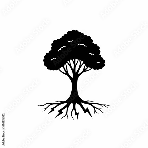 Silhouette of a cactus plant with spikes on a white background for icon, logo, or symbol design
