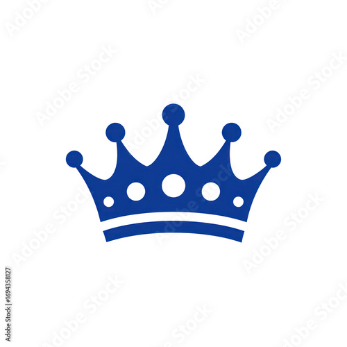 Minimal royal crown icon design flat style bold color on transparent background