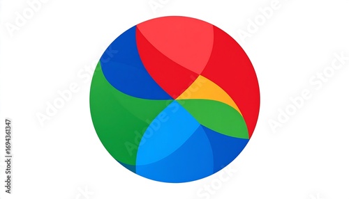 Free Download Colorful, stylized, geometric beach ball - GFXLoad