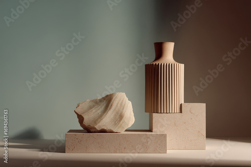 minimalistic still life featuring ultrathin lines gracefully arranged against clean uniform background