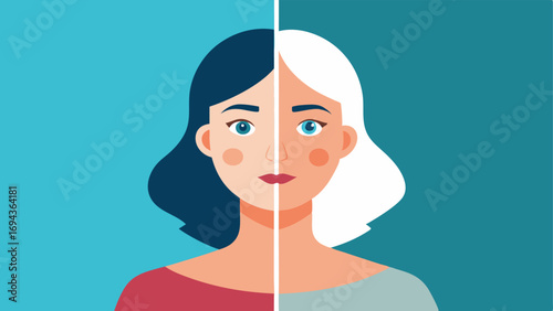 Before and After A sidebyside comparison illustration of a womans face before and after receiving antiaging IV therapy highlighting the visible improvements.
