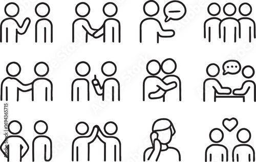 Set of Human interaction icons