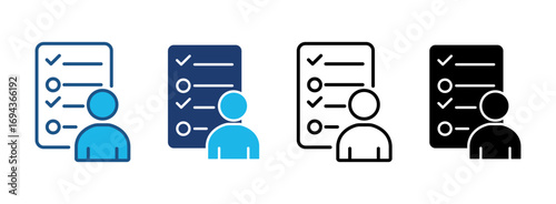 Survey Icon Set With Multiple Styles. Vector Illustration