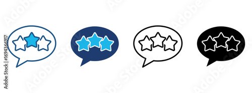 Ratings Icon Set With Multiple Styles. Vector Illustration