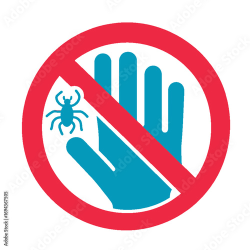Graphic symbol of the ban on catching lice