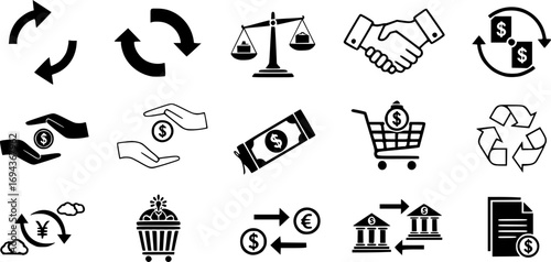 Exchange icon vector collection.
