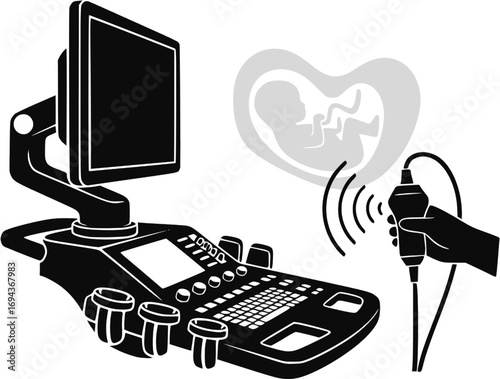 Ultrasonography icon vector. Logo Template illustration design