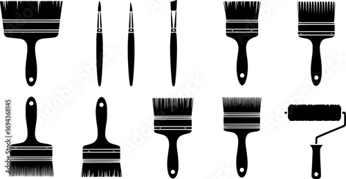 Paint brush vector icon symbol. illustration sign collection.