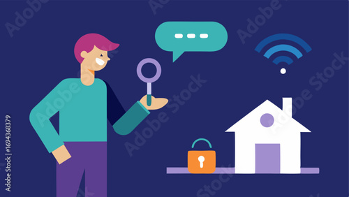 Finding Lost Items A person is searching for their keys speaking to a voice assistant that displays a prompt to help locate items in the house.