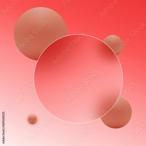 Abstract composition Red gradient spheres and circles floating. Eps 10