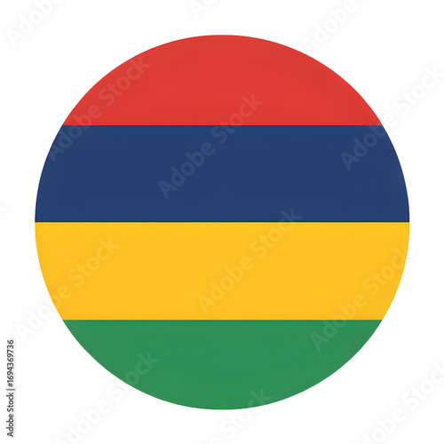 Vibrant Mauritius flag emblem in a circular design, representing national identity and global unity, perfect for travel and cultural projects Free Download Vibrant Mauritius flag emblem in a circular design, representing national identity and global unity, perfect for travel and cultural projects - GFXLoad