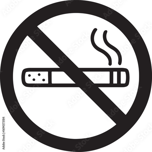 No Smoking Sign Icon Vector Illustration