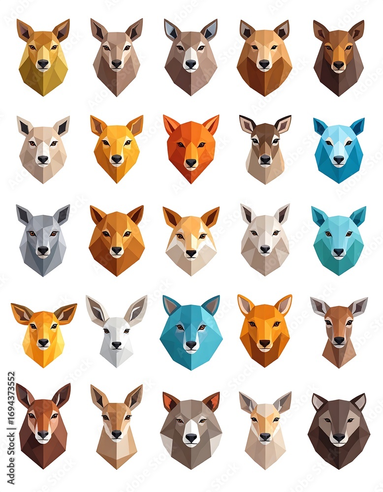 Obraz premium Geometric animal heads
