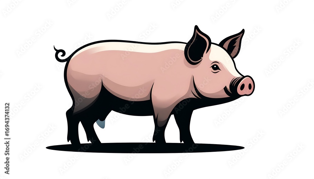 Obraz premium Cartoon pig illustration