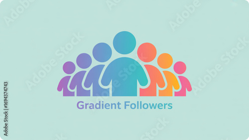 Gradient followers illustration a symbol of community, connection, and social media engagement and influence