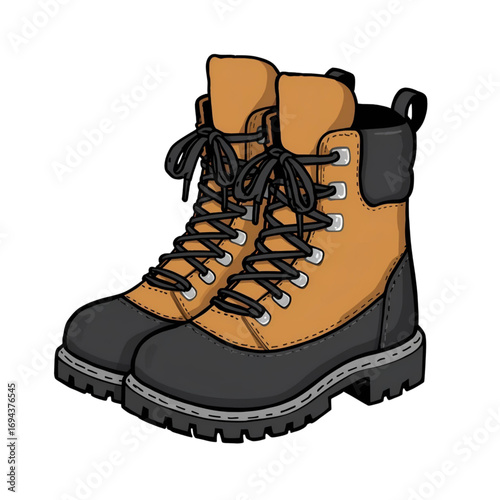 hiking boots isolated on white