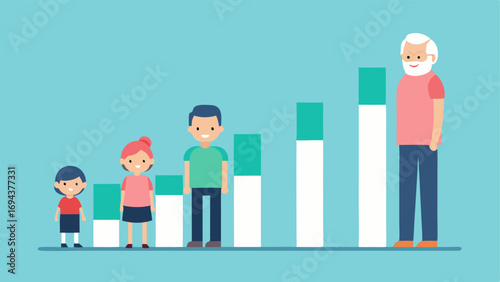 Animated Growth Chart An animated growth chart illustrating various age markers with a looping animation that highlights the differences between chronological and biological ages