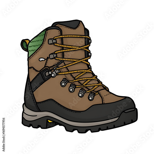 hiking boots isolated on white
