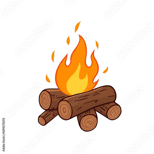 fire on a white background