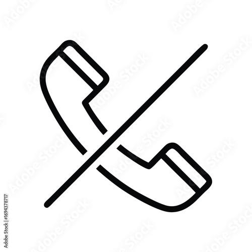 Silent calls icon vector – Mobile Phone Prohibited Symbol