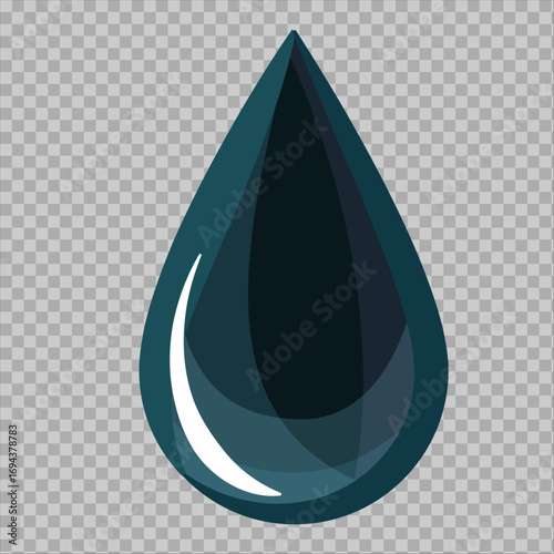 Black Oil Drop Icon Representing Petroleum and Energy Resources