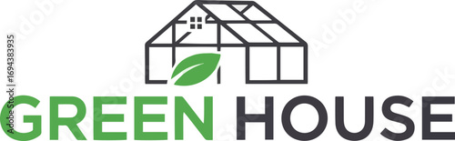Create a kinds of deferent Green house logo, real estate company logotype vector art with white background.