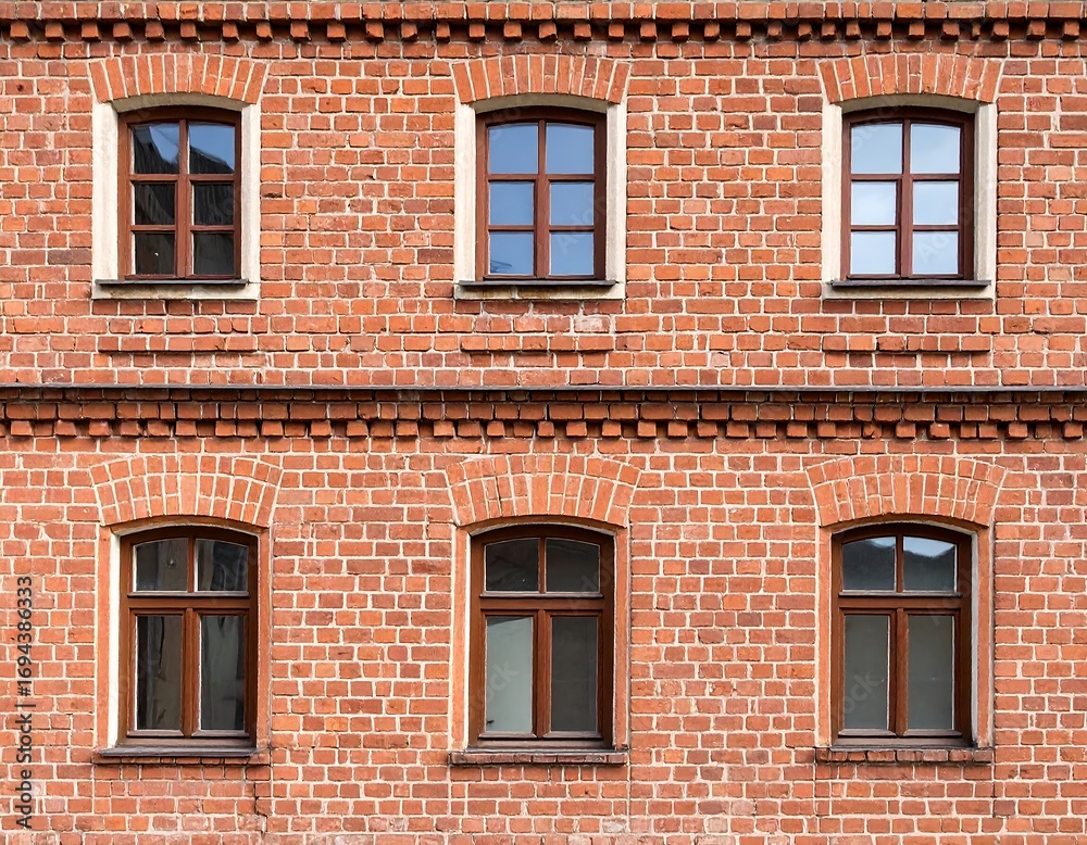 Obraz premium Brick wall with windows
