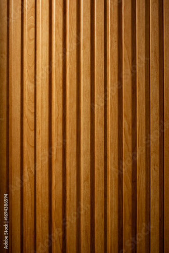 Wooden background banner, brown wooden acoustic panels, seamless pattern wall texture