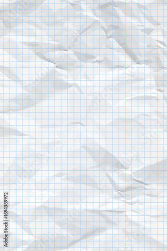 White clean crumpled checkered paper